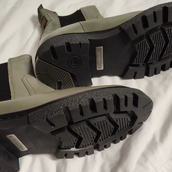 G STAR Kafey Chelsea Leather Boots green Combat Y2K - Picture 3 of 7